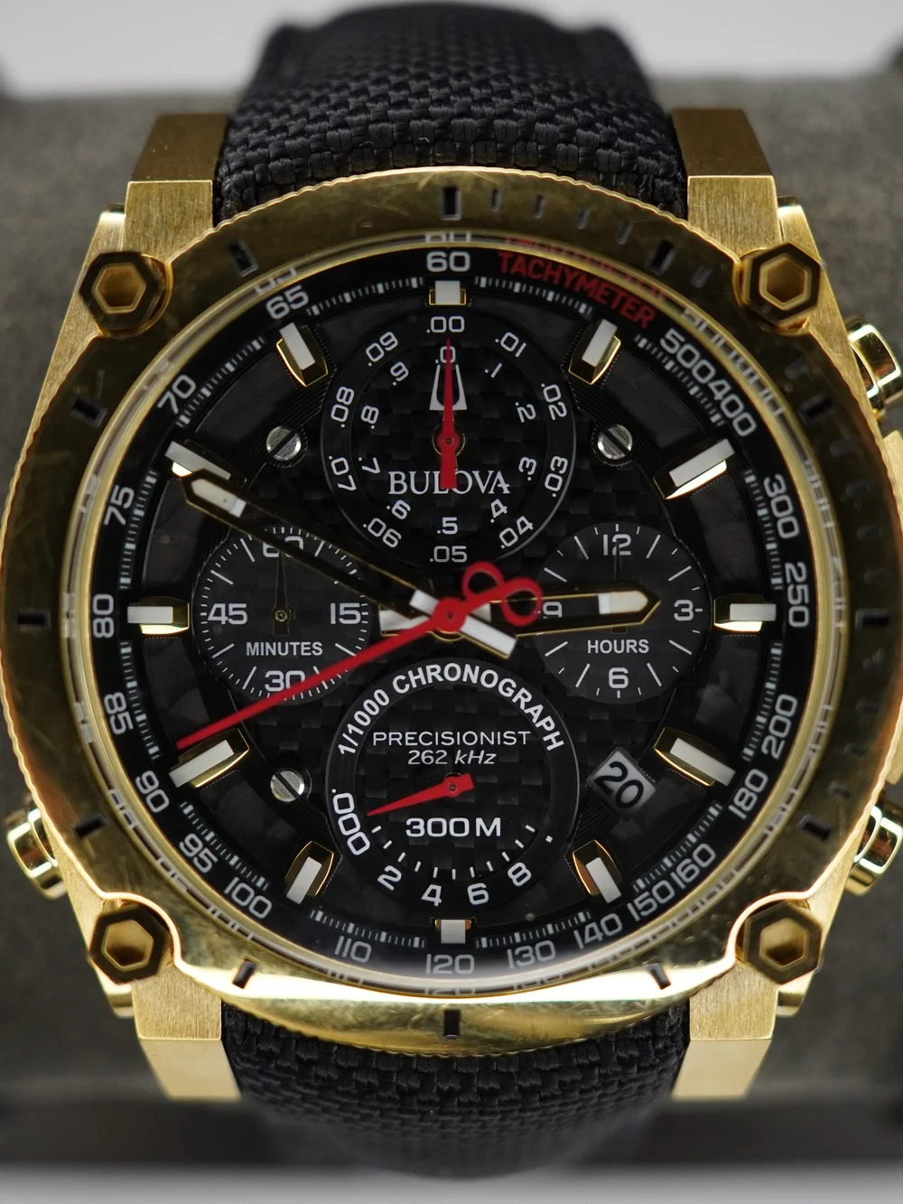 Bulova Icon 97B178 Precisionist 262kHz 1/1000 Chronograph 300M Gold-Tone Watch